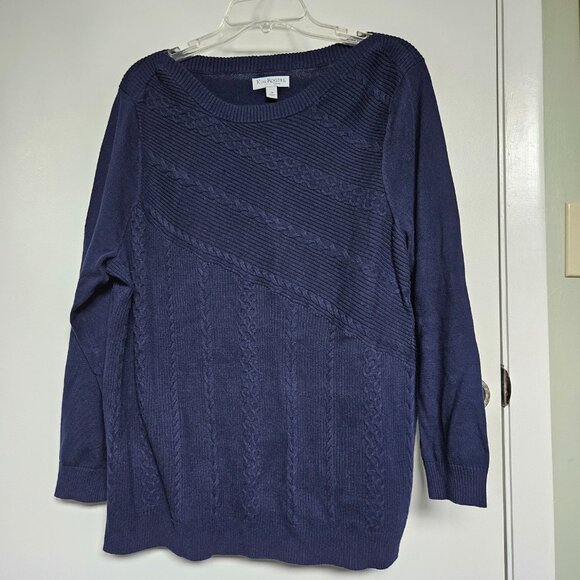 Size 1X Navy Blue Kim Rogers Sweater - Picture 1 of 3